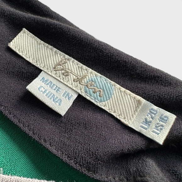 Boden Tunic Blouse Women’s Size 16 Colorblock Mod Retro Viscose Lined Office Top - Picture 5 of 11